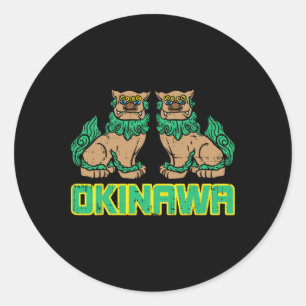 Okinawa Guardian Lion Shisa Japan Japanse krijgsge Ronde Sticker