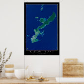 Okinawa Island Japan Satellite Poster Map (Keuken)