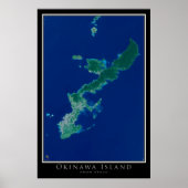 Okinawa Island Japan Satellite Poster Map (Voorkant)