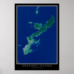 Okinawa Island Japan Satellite Poster Map