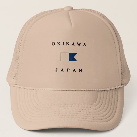 Okinawa Japan Alpha Dive Flag Trucker Pet (Voorkant)