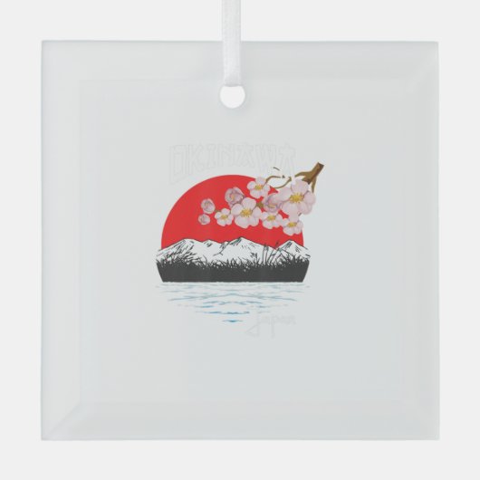 Okinawa Japan Cherry Blossom Art Glas Ornament (Voorkant)