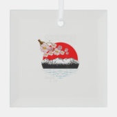 Okinawa Japan Cherry Blossom Art Glas Ornament (Achterkant)