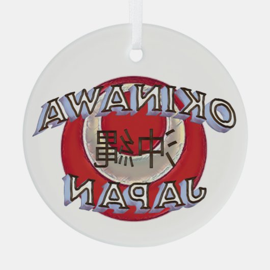 Okinawa Japan Glass Round Ornament (Achterkant)