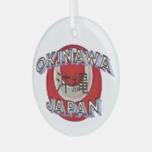 Okinawa Japan Glass Round Ornament (Voorkant links)