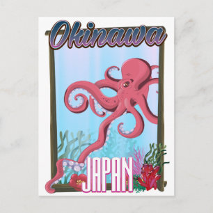 Okinawa Japan Inktvis reisposter Briefkaart