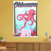 Okinawa Japan Inktvis reisposter Canvas Afdruk (Insitu (Woonkamer))