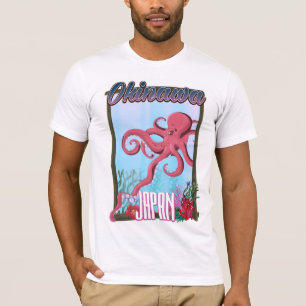 Okinawa Japan Inktvis reisposter T-shirt