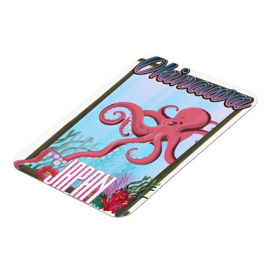 Okinawa Japan Pijlinkt reisposter Magneet (Linkerzijde)