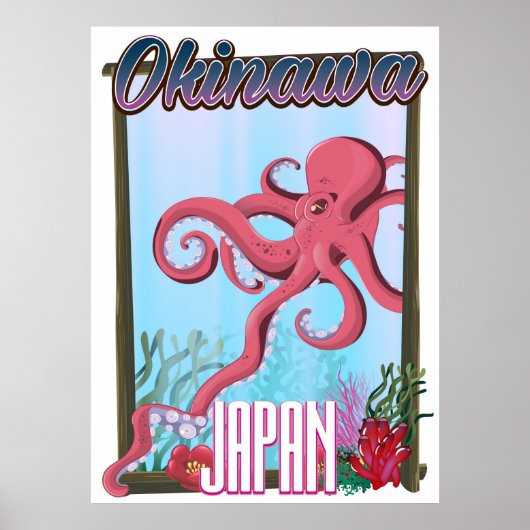 Okinawa Japan Pijlinkt reisposter Poster (Voorkant)
