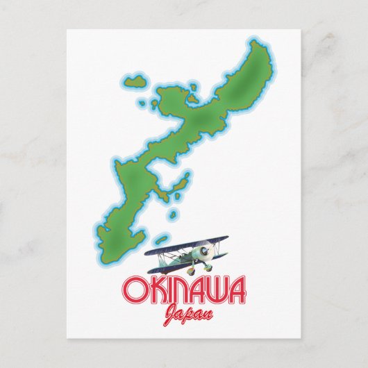 Okinawa Japan reiskaart Briefkaart (Voorkant)