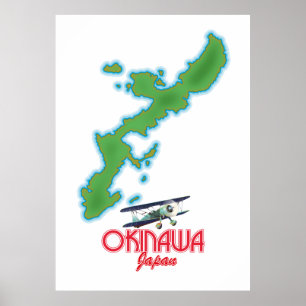Okinawa Japan reiskaart Poster