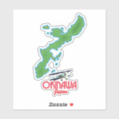 Okinawa Japan reiskaart Sticker (Vel)