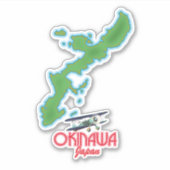 Okinawa Japan reiskaart Sticker (Voorkant)