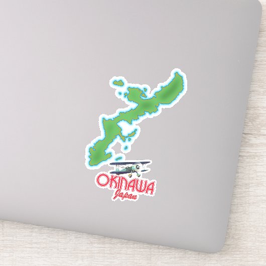 Okinawa Japan reiskaart Sticker (Detail)