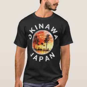 Okinawa Japan  Retro Sunset T-shirt