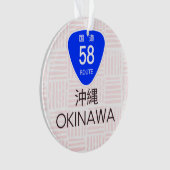 Okinawa Japan Route 58 Island Silhouette Ornament (voorkant)