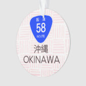 Okinawa Japan Route 58 Island Silhouette Ornament (voorkant)