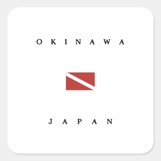 Okinawa Japan Scuba Dive Flag Vierkante Sticker (Voorkant)
