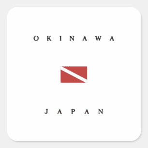 Okinawa Japan Scuba Dive Flag Vierkante Sticker