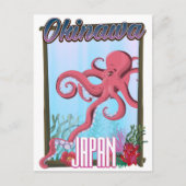 Okinawa Japan Squid reisposter Briefkaart (Voorkant)