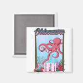 Okinawa Japan Squid reisposter Magneet (Voorkant / Achterkant)