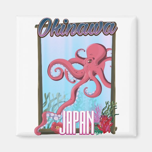 Okinawa Japan Squid reisposter Magneet (Voorkant)