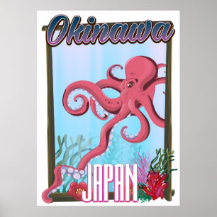 Okinawa Japan Squid reisposter Poster