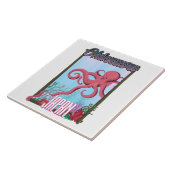 Okinawa Japan Squid reisposter Tegeltje (Zijkant)