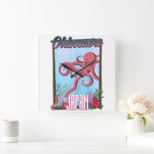 Okinawa Japan Squid reisposter Vierkante Klok (Huis)