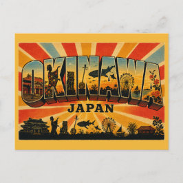 Okinawa Japan Tropisch Paradijs Vintage Kunst Briefkaart