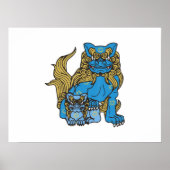 Okinawa Japan Uchinanchu Shisa Dog Ryukyu Island Poster (Voorkant)