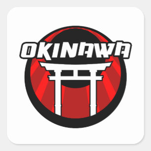 Okinawa Japan Zomer Vakantie Reizen Militair Cadea Vierkante Sticker