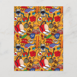 Okinawa thema uchina illustratie briefkaart 沖 縄