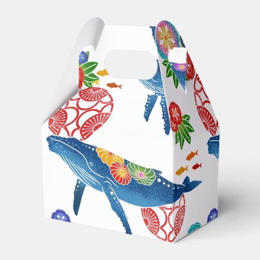 Okinawan Bingata stijl patroon gunst doos Bedankdoosjes (Voorkant Zijde)