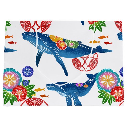 okinawan bingata stijlpatroonkunsttas groot cadeauzakje (Voorkant)