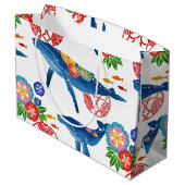 okinawan bingata stijlpatroonkunsttas groot cadeauzakje (Achterkant Gekanteld)