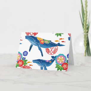 Okinawan Bingata Style Patroon Art Card Kaart