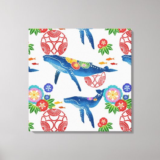 Okinawan Bingata Style Patroon Art Print (Voorkant)