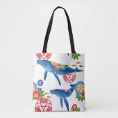 Okinawan bingata walvis tote bag (Voorkant)