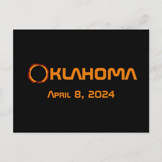 Oklahoma 2024 Totale zonsverduistering Briefkaart (Voorkant)