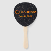 Oklahoma 2024 Totale zonsverduistering Handwaaier (Achterkant)