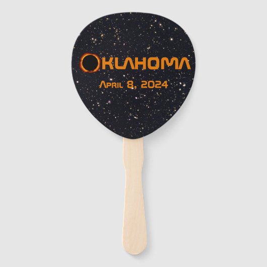 Oklahoma 2024 Totale zonsverduistering Handwaaier (Voorkant)
