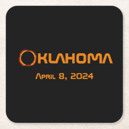 Oklahoma 2024 Totale zonsverduistering Kartonnen Onderzetters