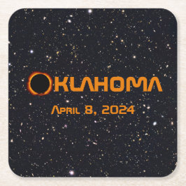 Oklahoma 2024 Totale zonsverduistering Kartonnen Onderzetters