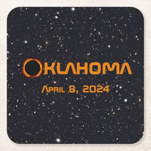 Oklahoma 2024 Totale zonsverduistering Kartonnen Onderzetters (Voorkant)