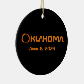 Oklahoma 2024 Totale zonsverduistering Keramisch Ornament (Rechts)