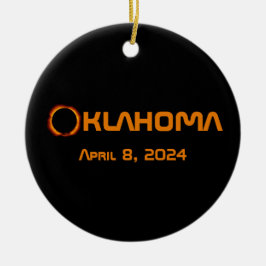 Oklahoma 2024 Totale zonsverduistering Keramisch Ornament