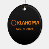 Oklahoma 2024 Totale zonsverduistering Keramisch Ornament (Links)