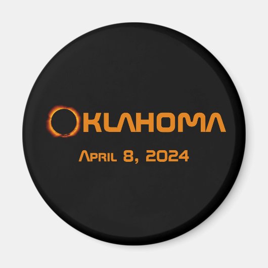 Oklahoma 2024 Totale zonsverduistering Magneet (Voorkant)